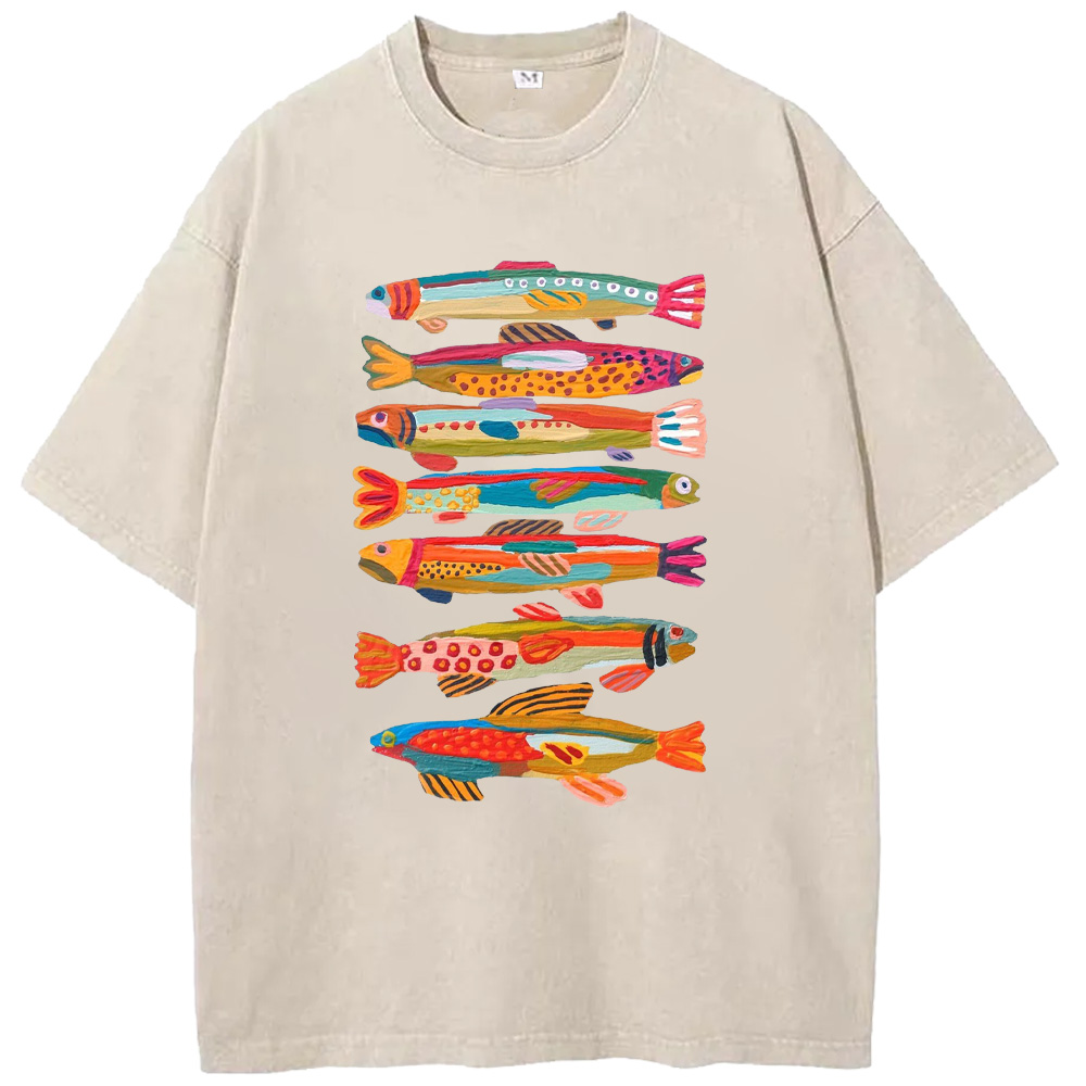Ocean Feast Of The Seven Fishes Washed T-Shirts