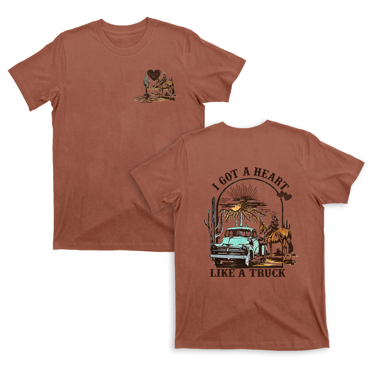 Cowboy Got Heart Like a Truck Valentine T-Shirts