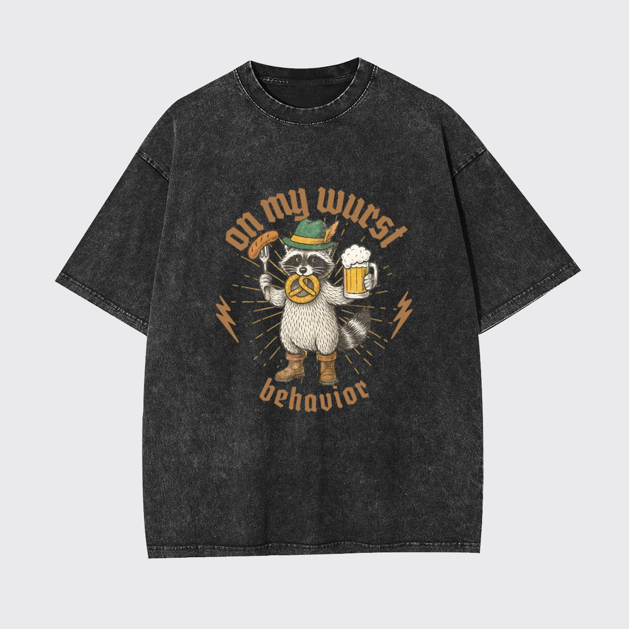 Beer Drinking Raccoon Garment-dye Tees