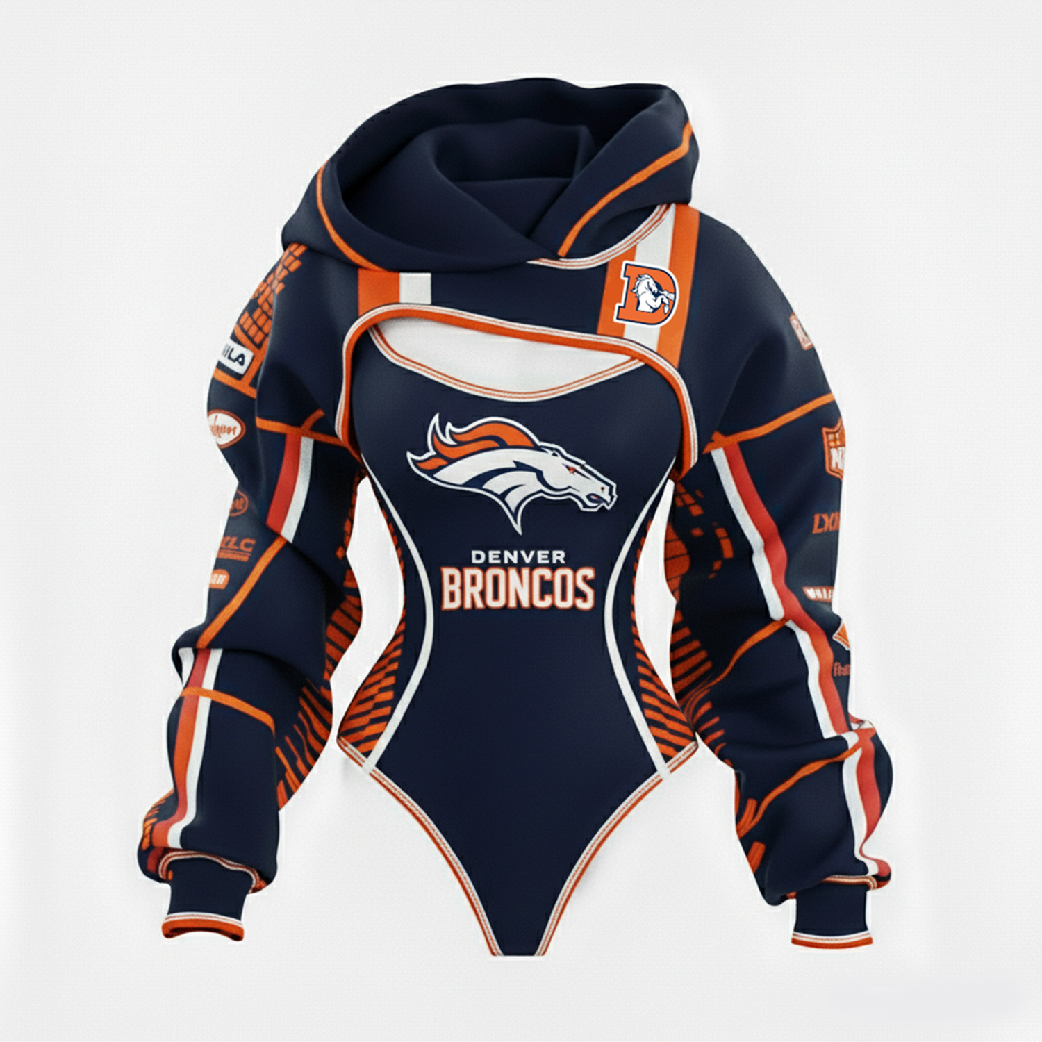 Women's Rugby Team Logo Digital Print Irregular Cut Suit