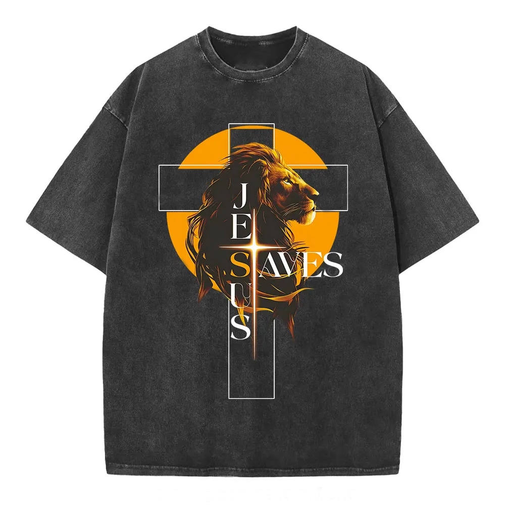 Jesus Saves Christian Washed T-Shirt