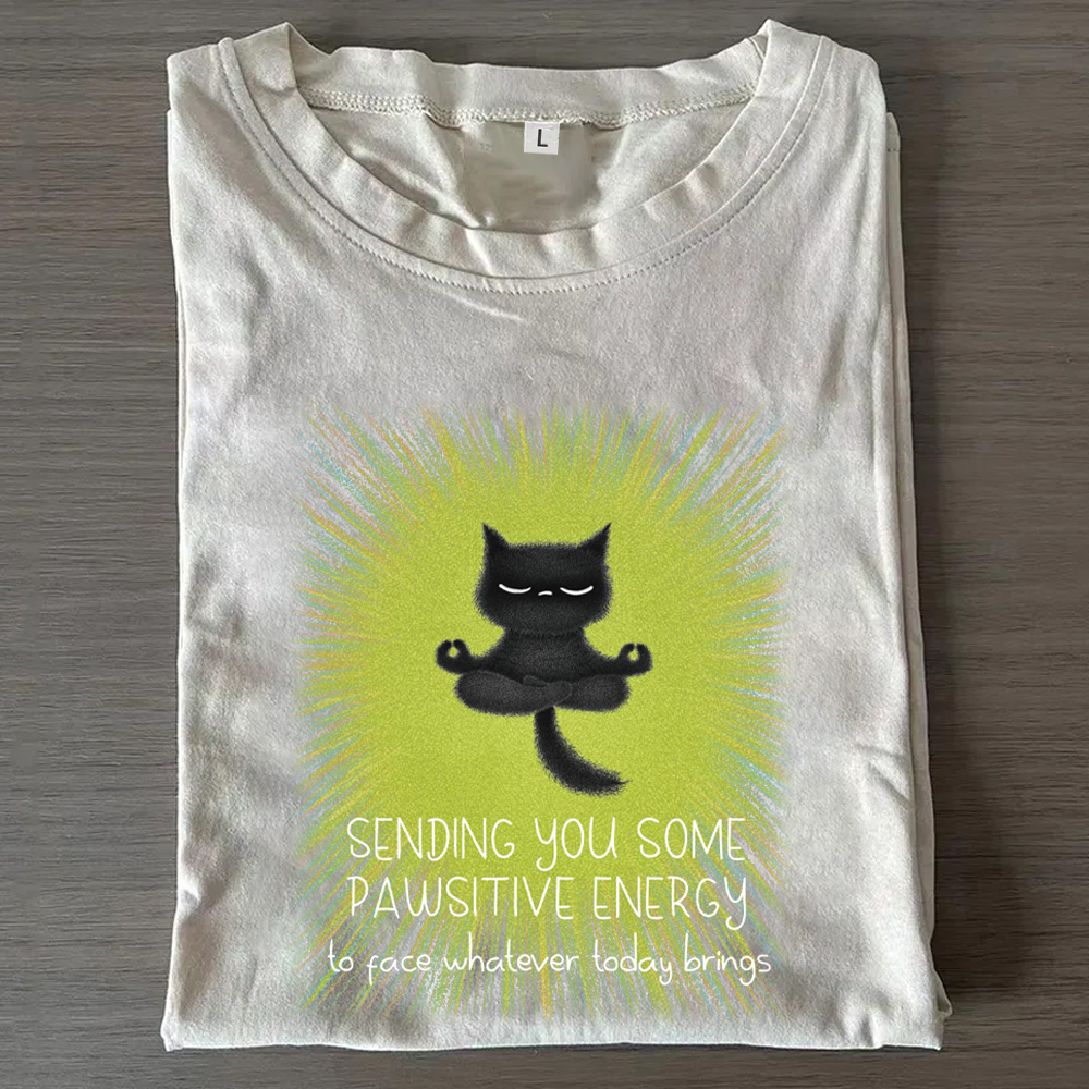 Taste The Humorous And Zen-Like Kitten Exudes Positive Energy T-Shirts