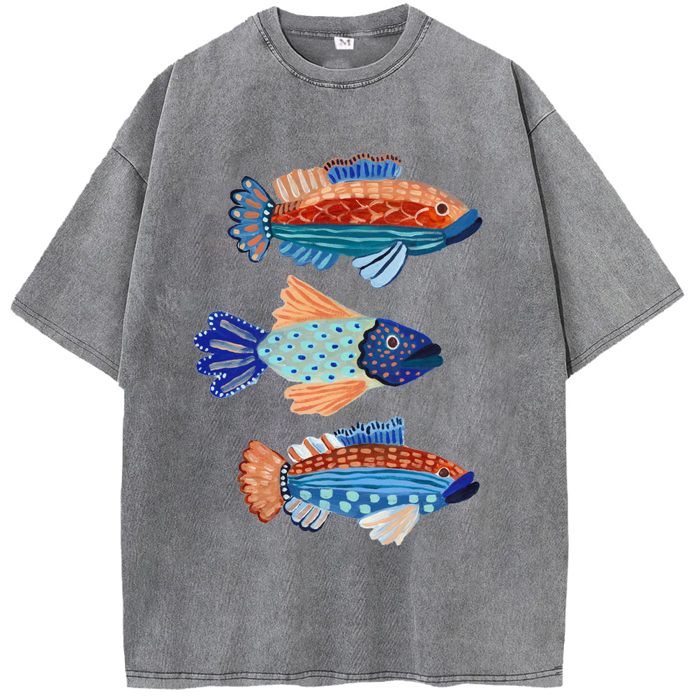 Ocean Fish Trio Washed T-Shirts