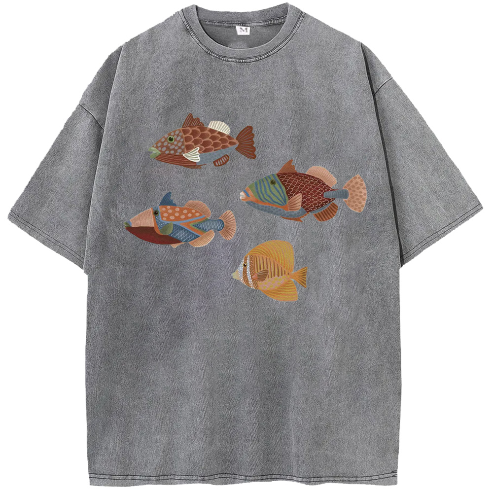 Ocean Palmaloma Rainbow Fish Washed T-Shirts