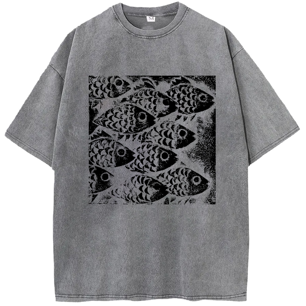 Ocean Fun and Creative Fish Washed T-Shirts