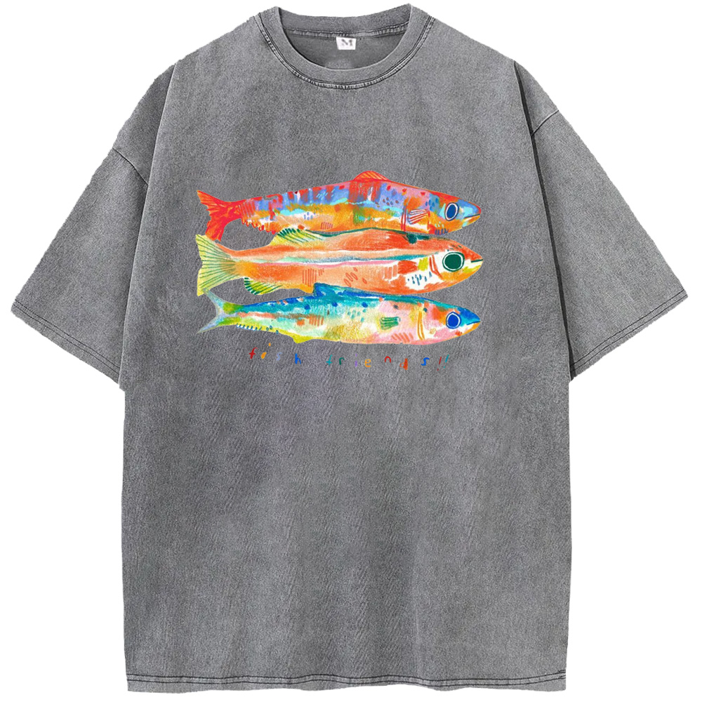 Ocean Fish Friend Washed T-Shirts