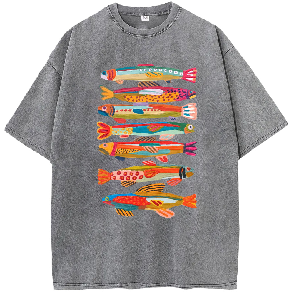 Ocean Feast Of The Seven Fishes Washed T-Shirts