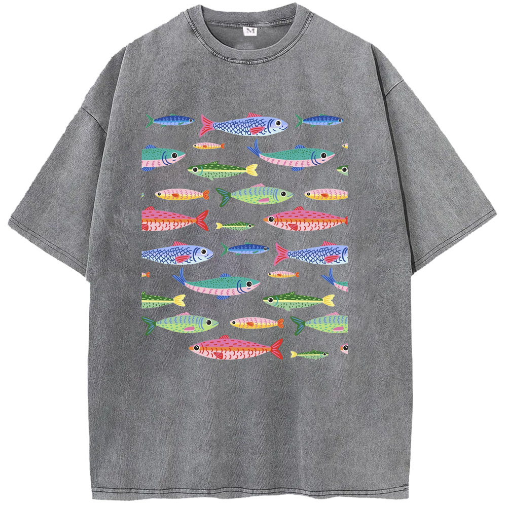 Ocean Happy Sardines Washed T-Shirts