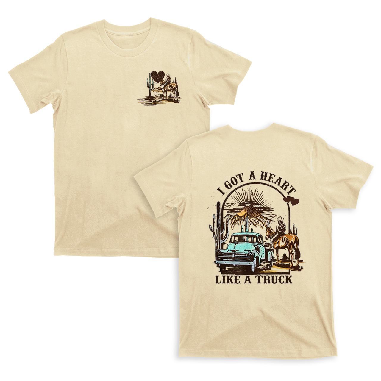 Cowboy Got Heart Like a Truck Valentine T-Shirts