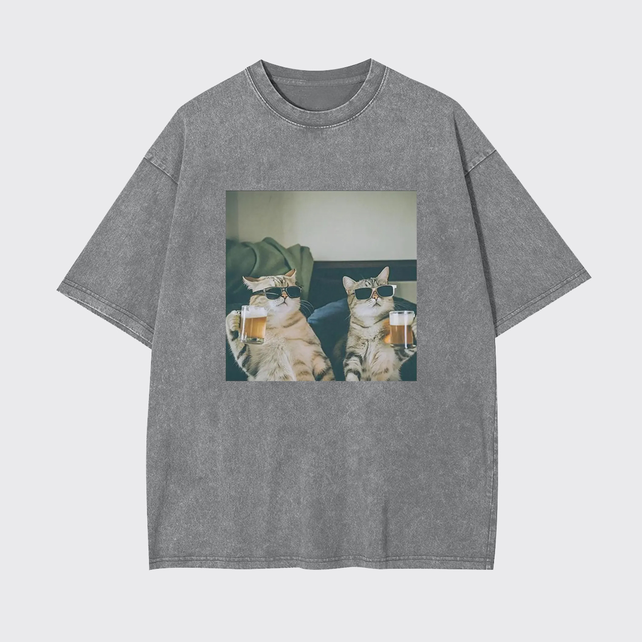 Vintage Beer Buddy Cat Garment-dye Tees