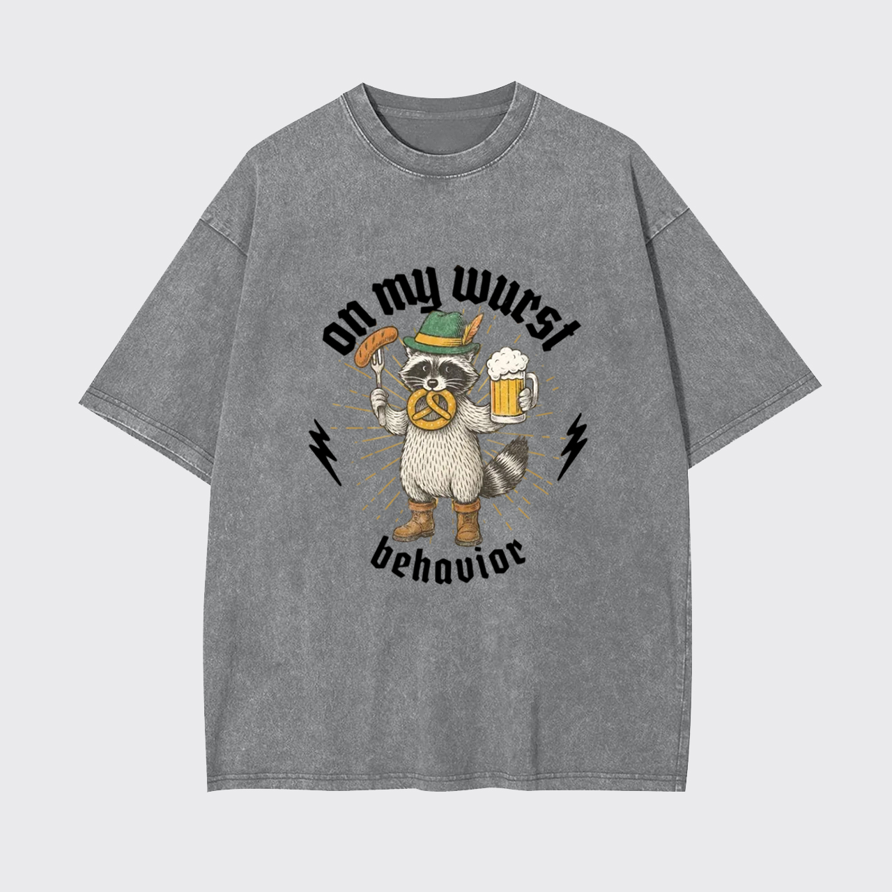 Beer Drinking Raccoon Garment-dye Tees