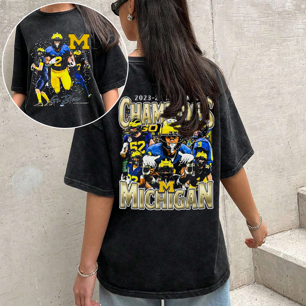 2023-24 NATIONAL CHAMPS CHAMPS Football Printed Short-Sleeved T-Shirt