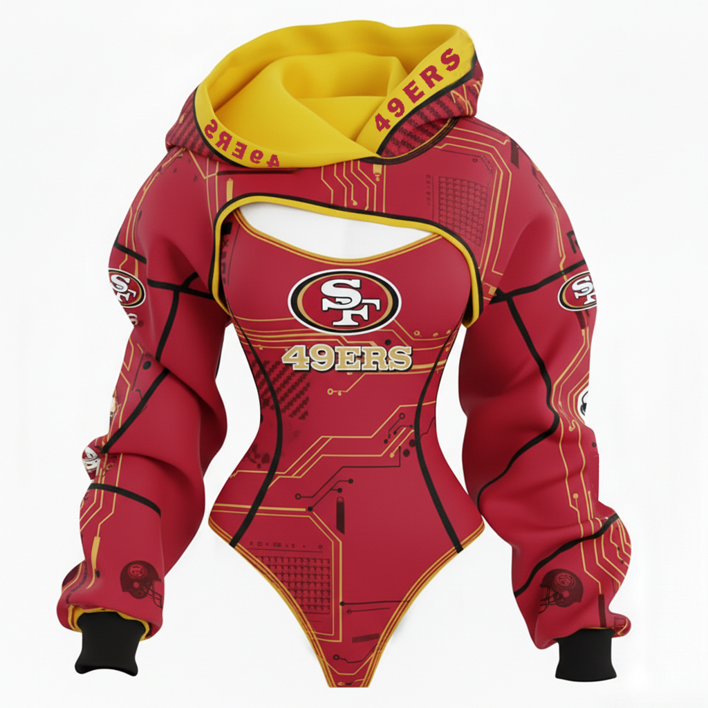 Women's Rugby Team Logo Digital Print Irregular Cut Suit