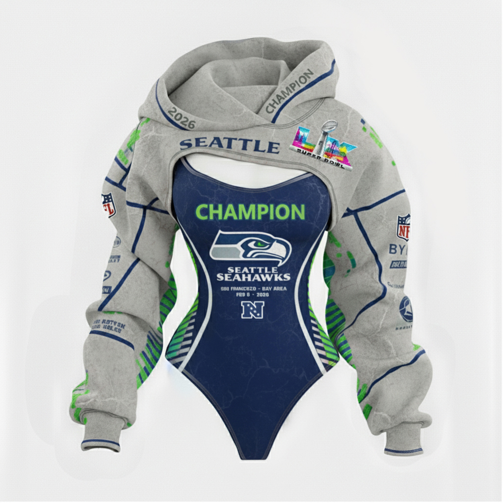 2026 New Women's Fashionable Cyberpunk Style Long-sleeved Two-Piece Set – A Tribute To Seattle Seahawks Rugby League Champions