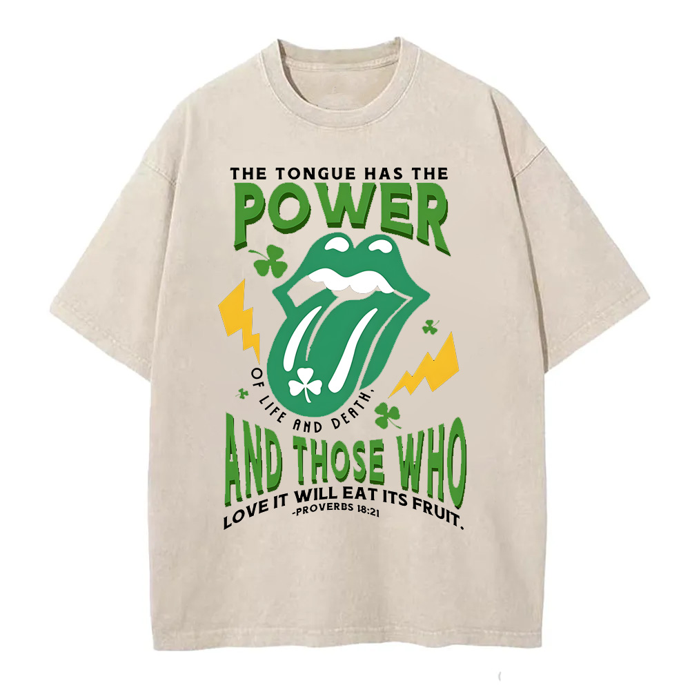 The Tongue Has The Power Of Life And Death Christian Washed T-Shirt