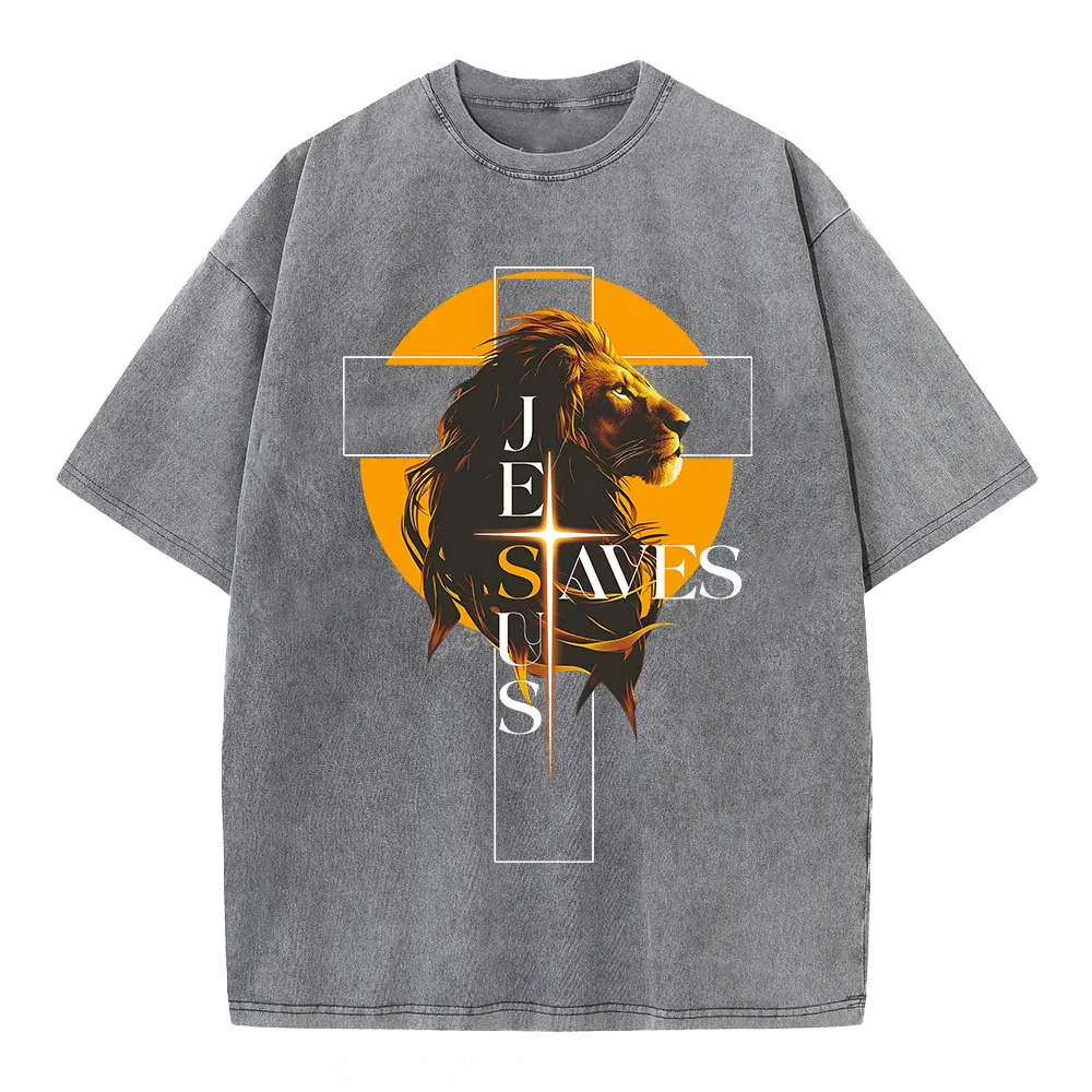 Jesus Saves Christian Washed T-Shirt
