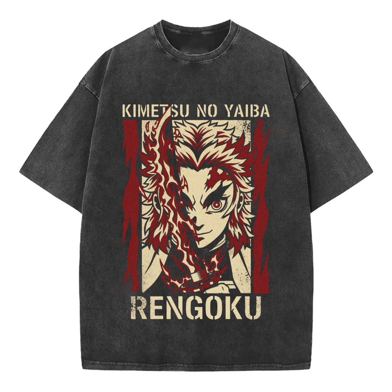 Demon Slayer Rengoku with Flame Katana T-Shirt