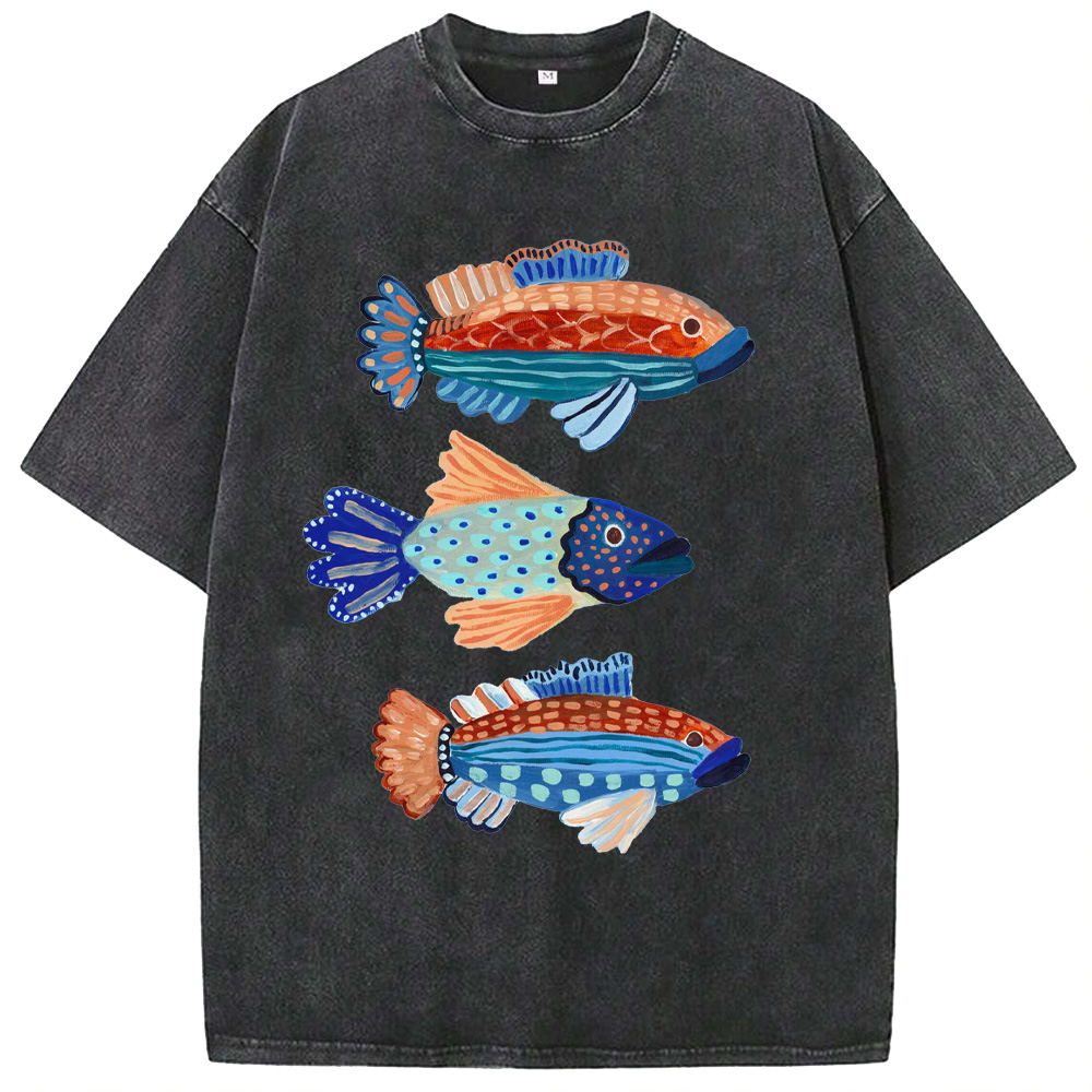 Ocean Fish Trio Washed T-Shirts