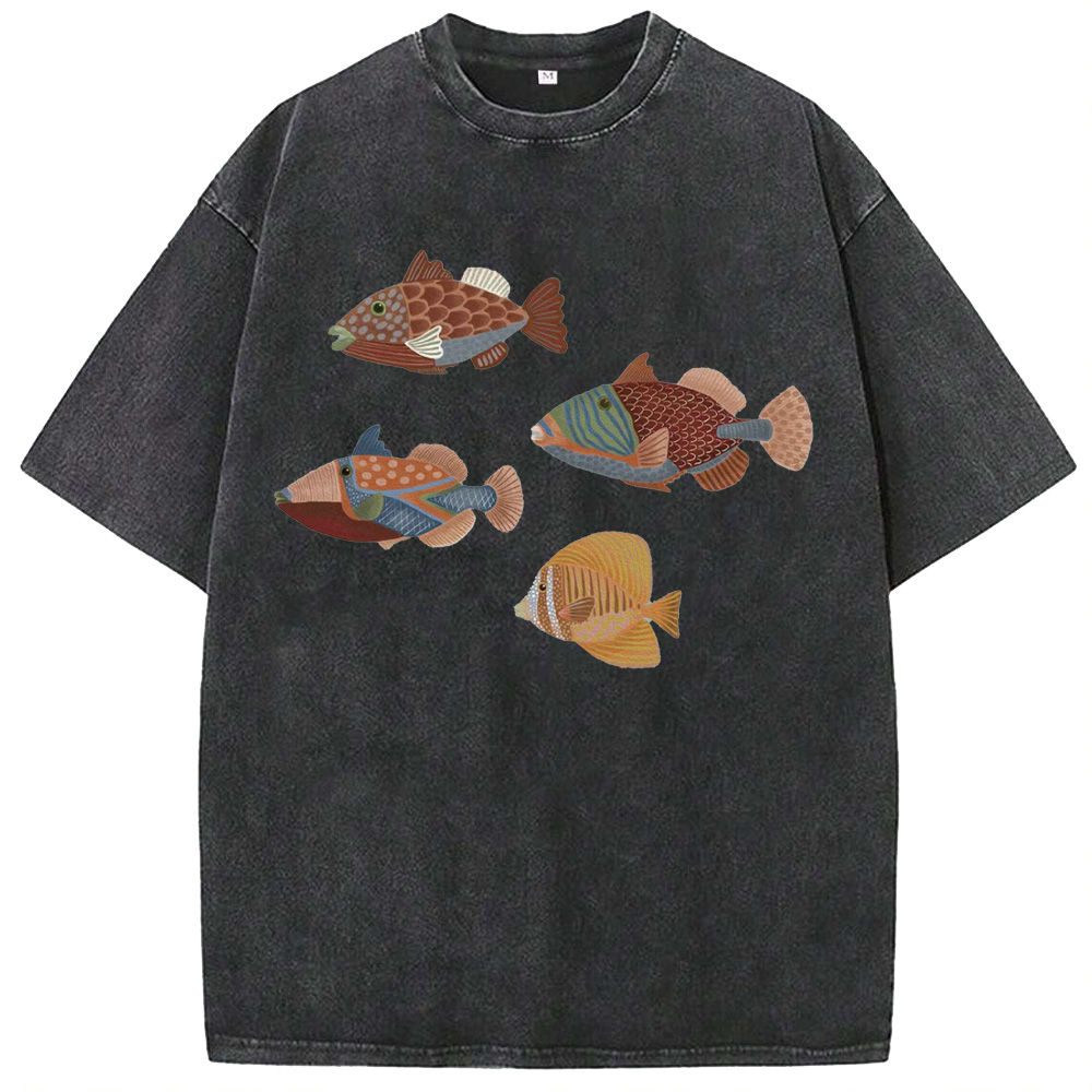 Ocean Palmaloma Rainbow Fish Washed T-Shirts