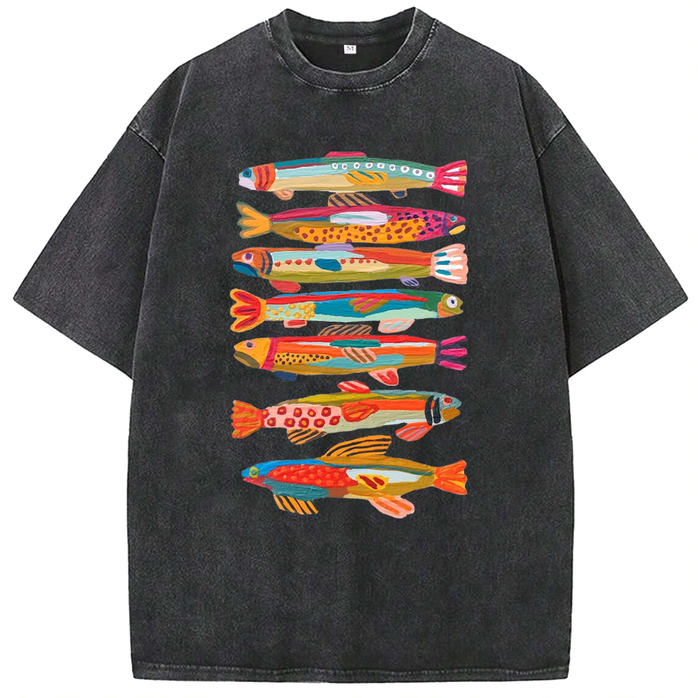 Ocean Feast Of The Seven Fishes Washed T-Shirts