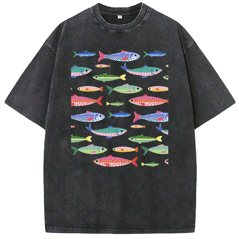 Ocean Happy Sardines Washed T-Shirts