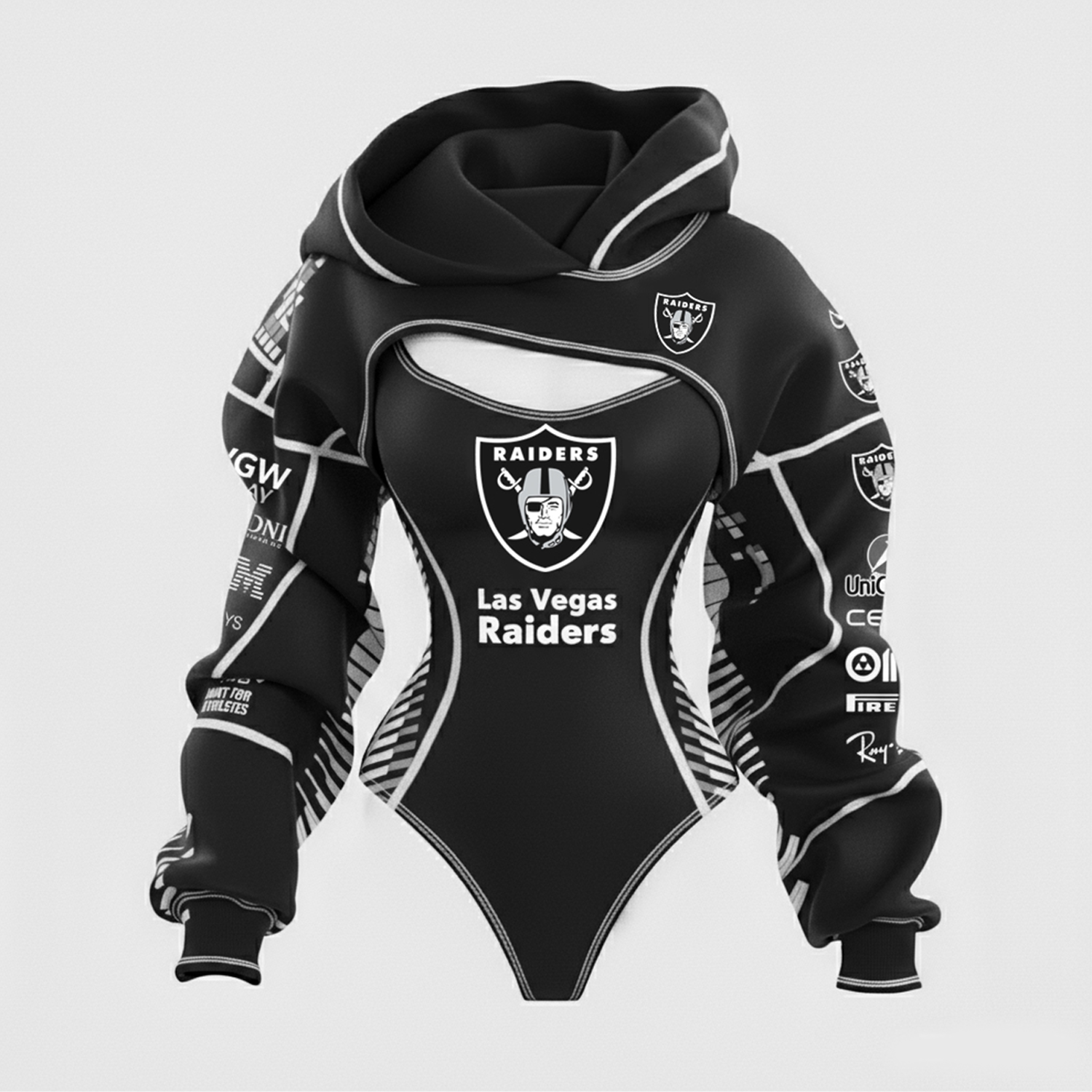 2026 New Women's Rugby Team Logo Digital Print Irregular Cut Suit