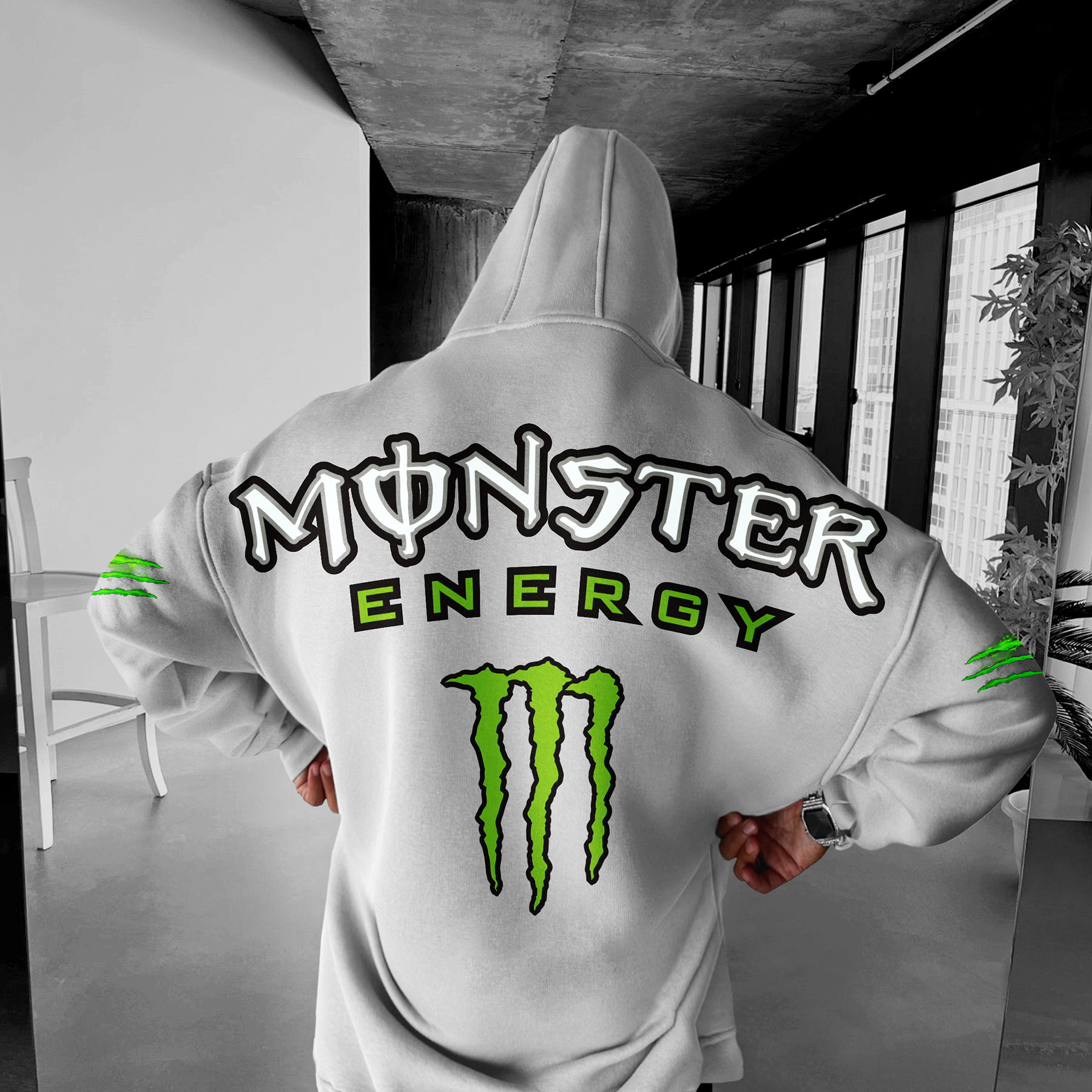 Oversize Energy Drink Print Hoodie