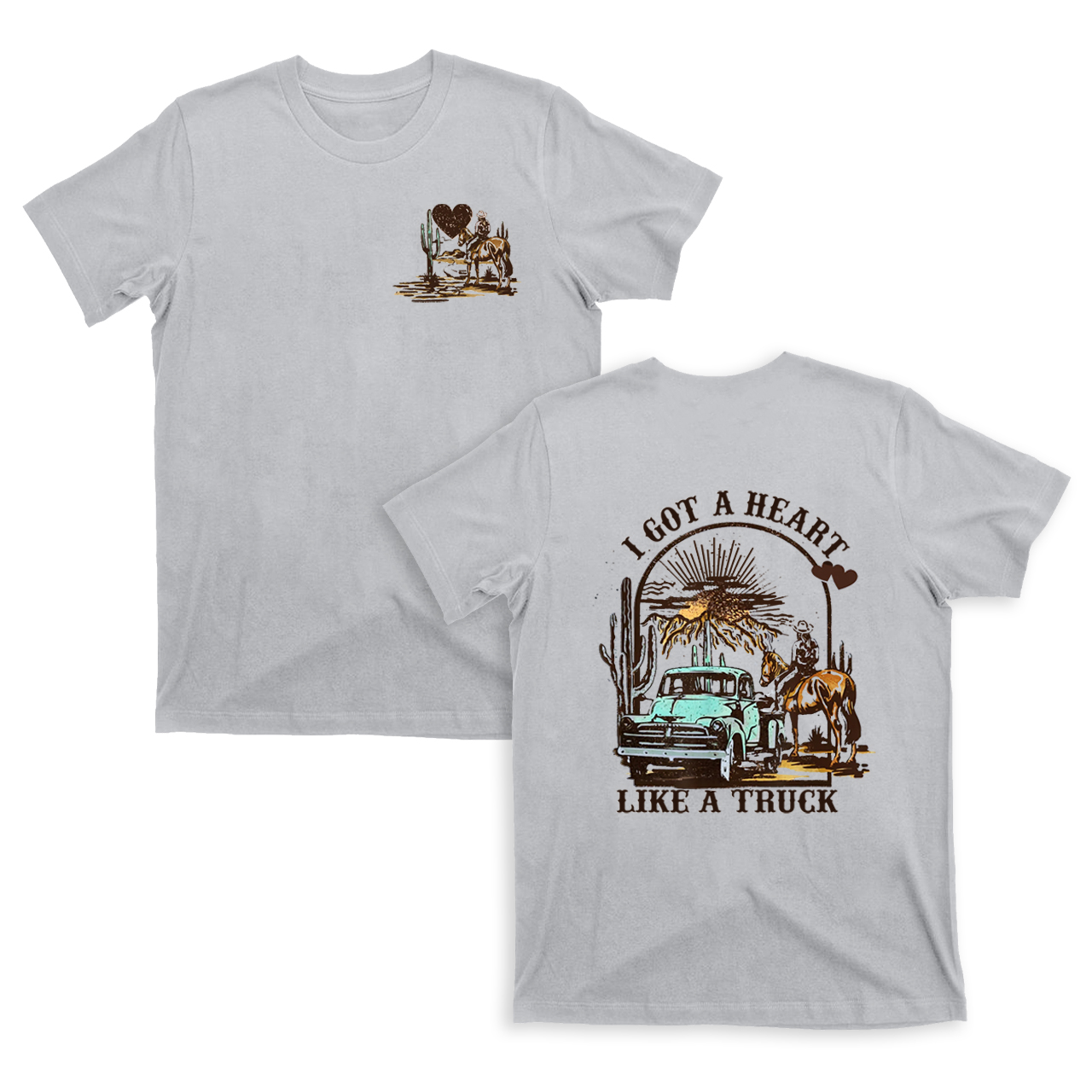 Cowboy Got Heart Like a Truck Valentine T-Shirts