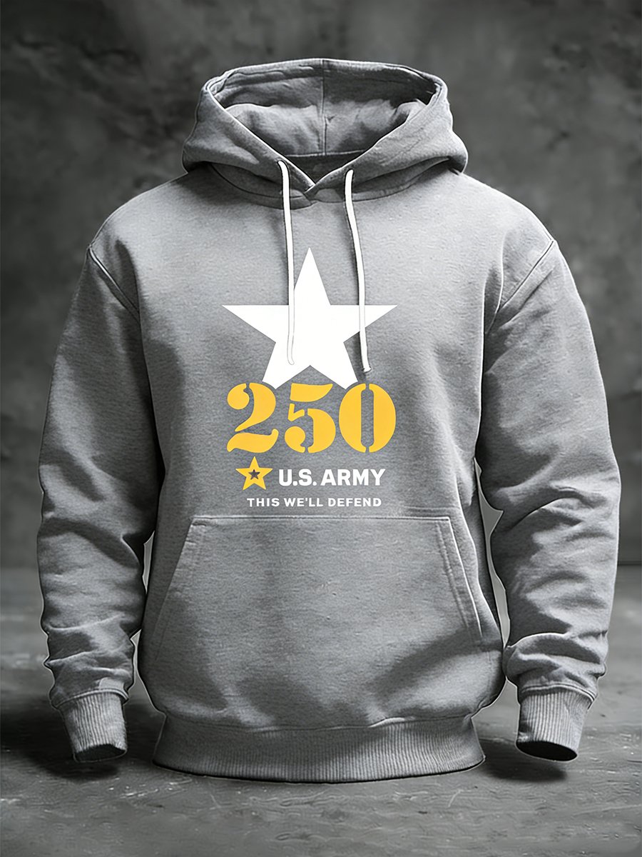 US Army 250th Anniversary Commemorative Logo Men's Hoodie
