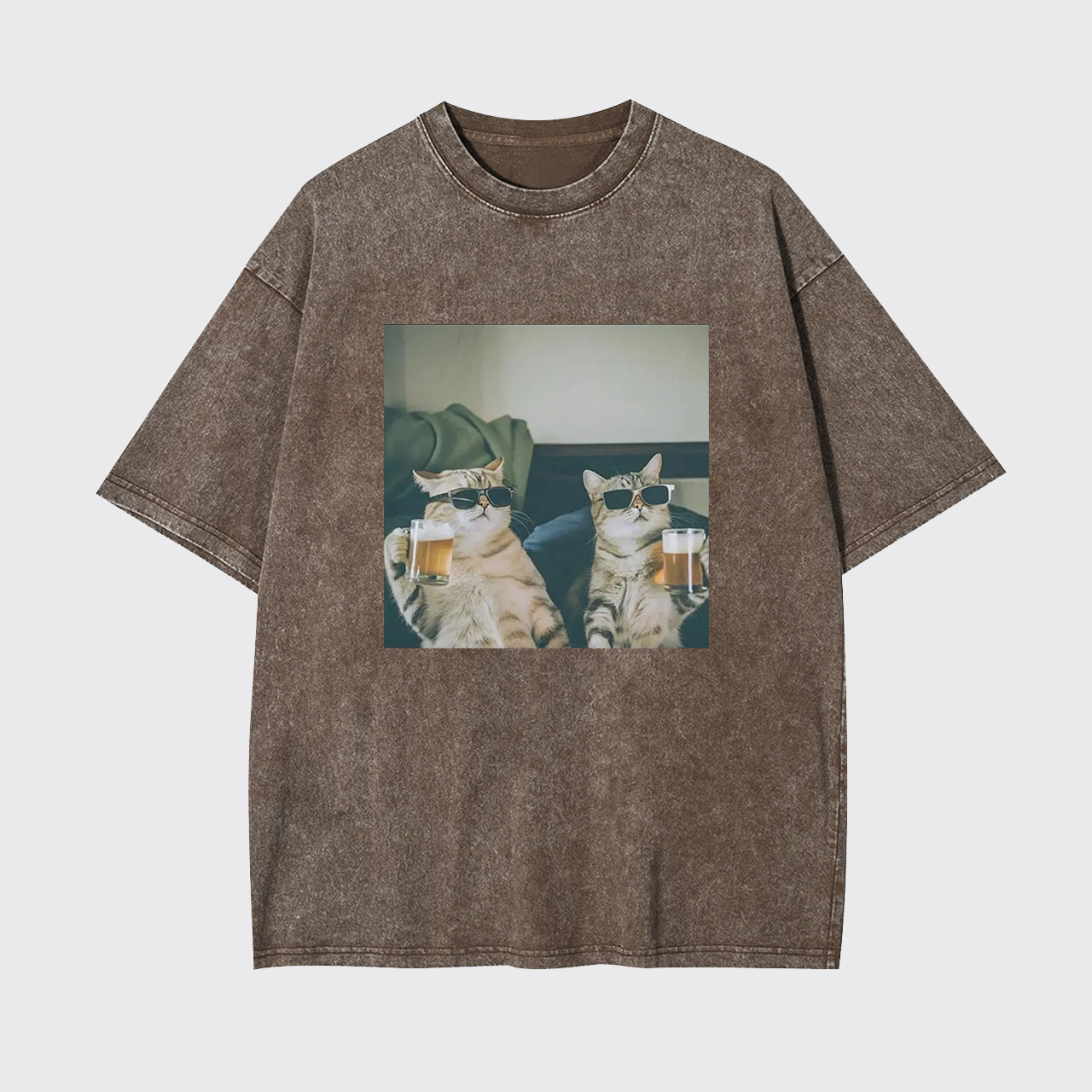 Vintage Beer Buddy Cat Garment-dye Tees