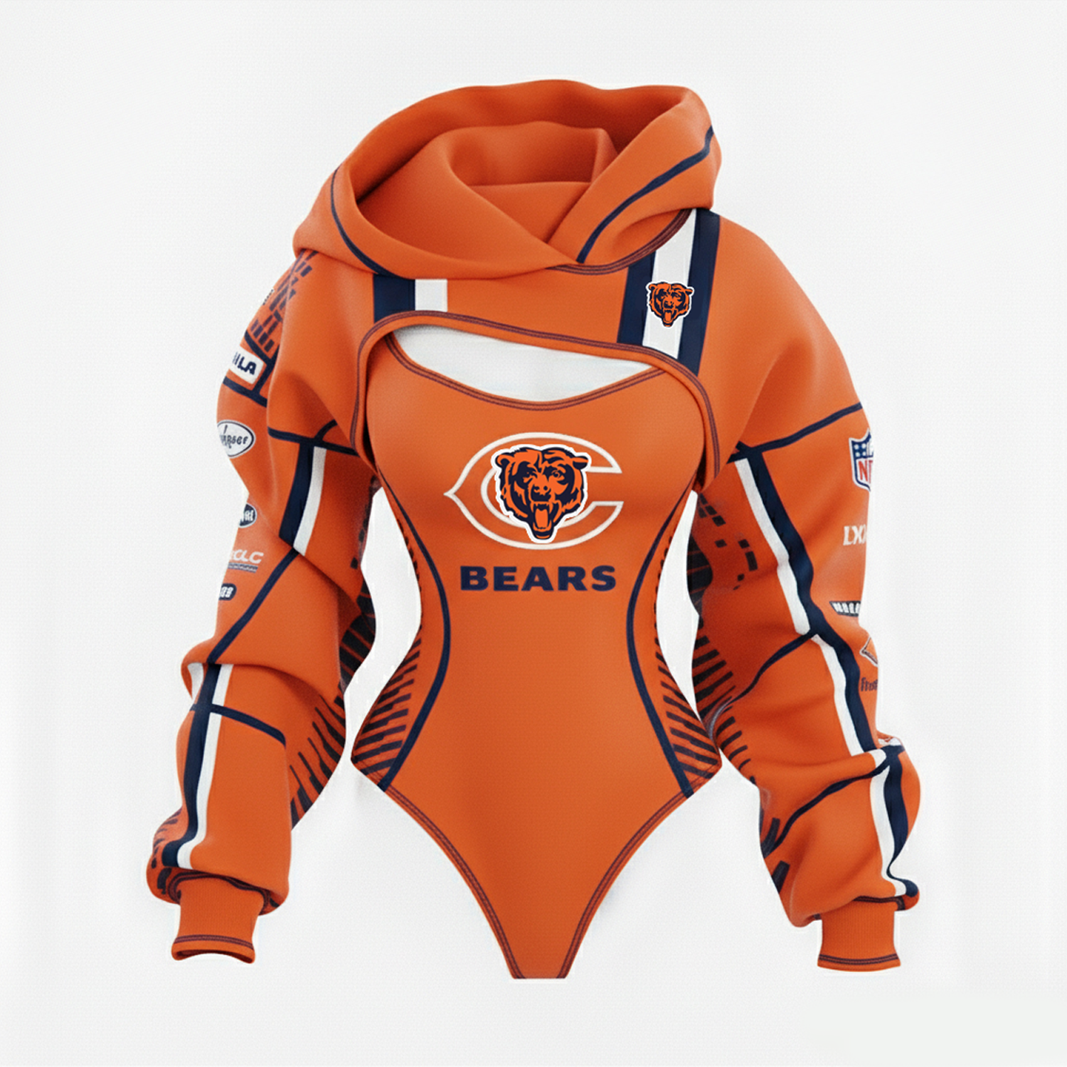 Women's Rugby Team Logo Digital Print Irregular Cut Suit