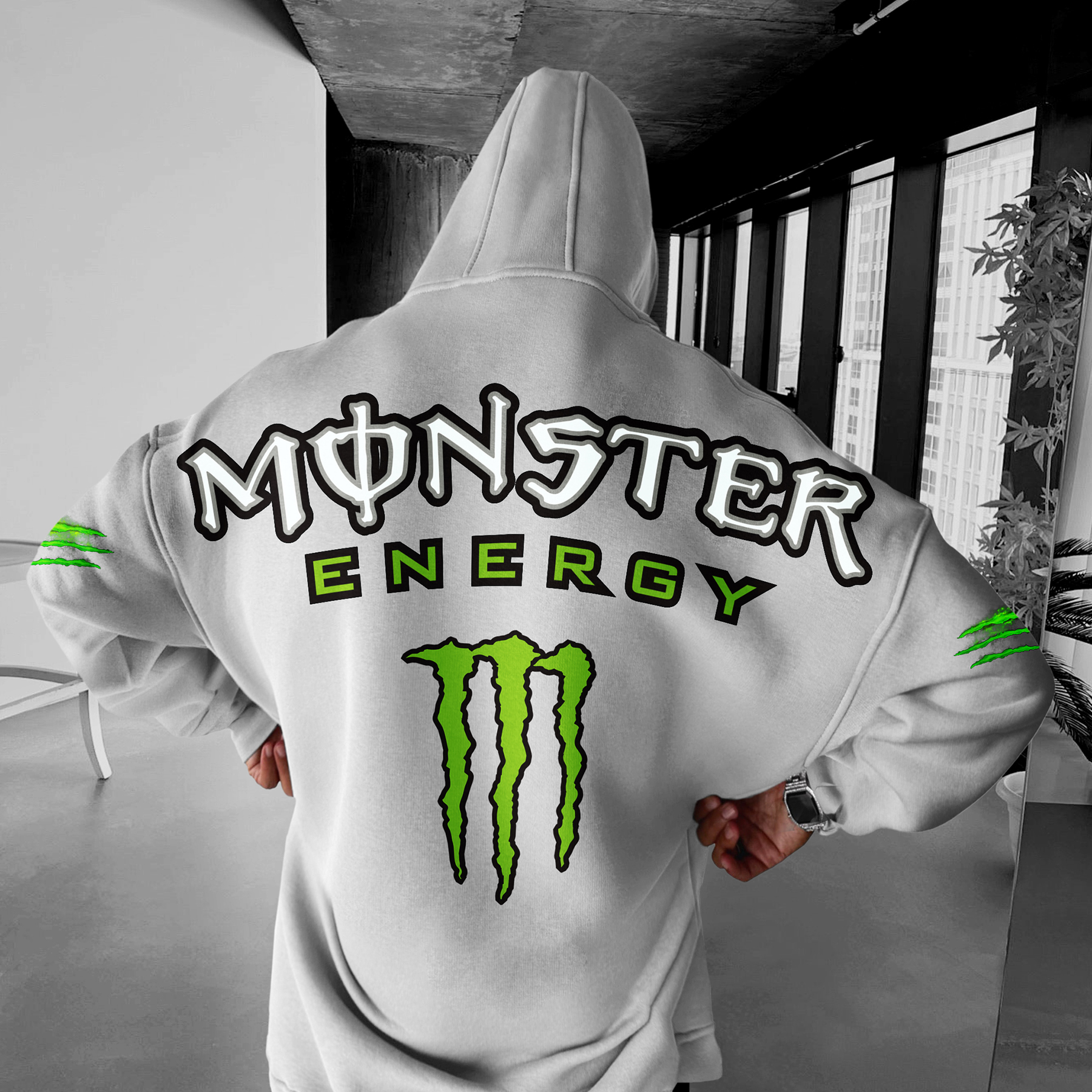 Oversize Energy Drink Print Hoodie