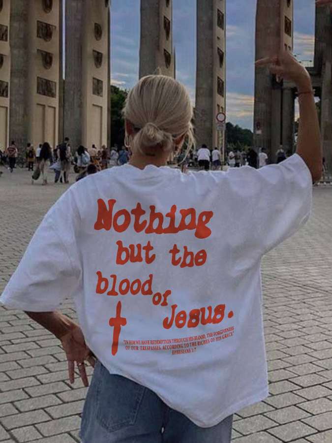 Nothing But Blood Of Jesus Unisex Cotton T-Shirt