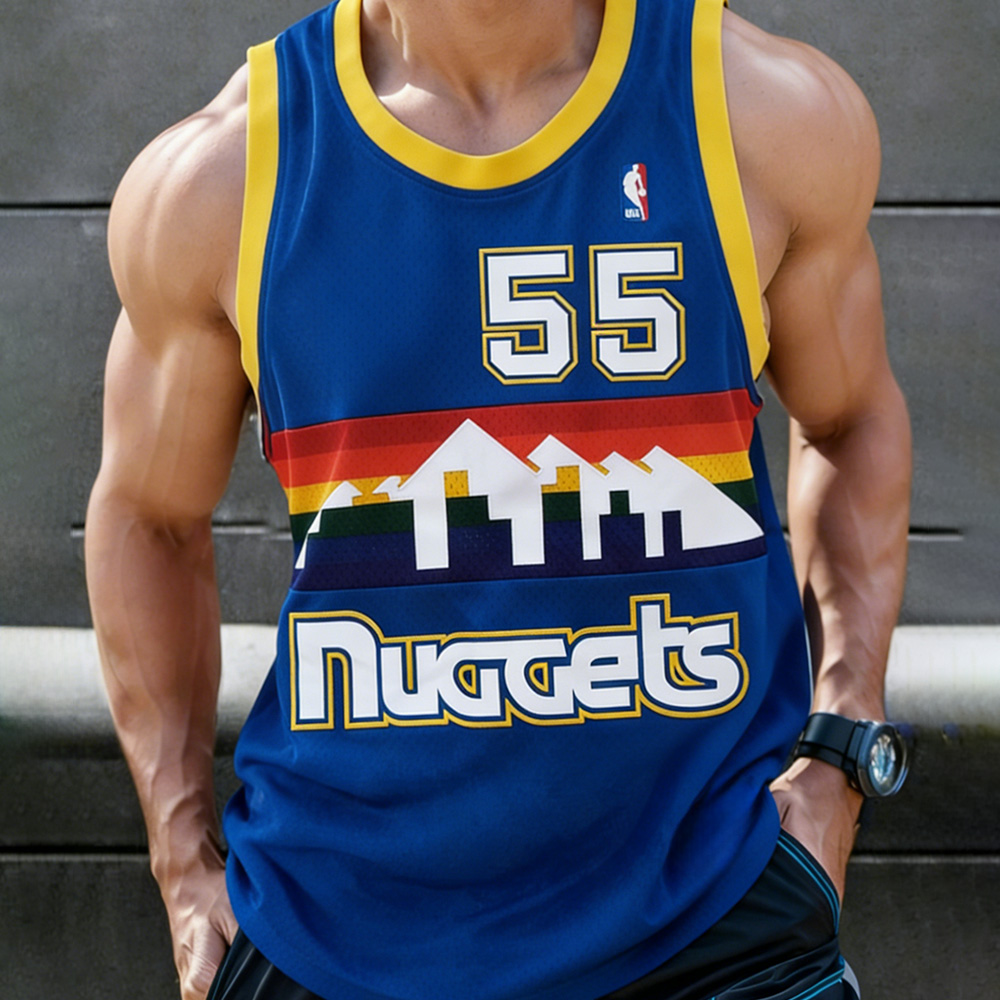 Men's Vintage Starter Denver Nuggets Team NBA Jersey Charles Barkley Basketball Tank Top 
