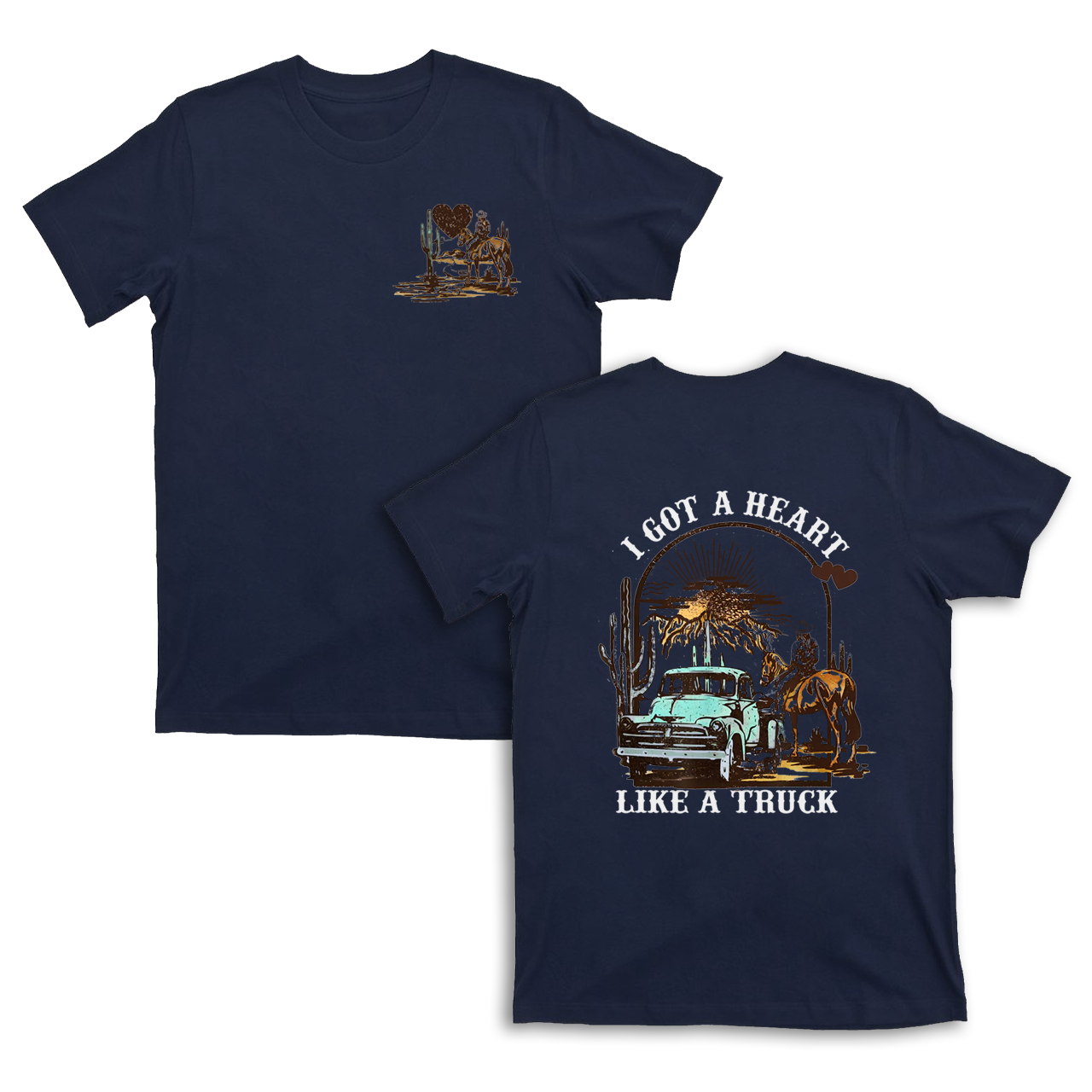 Cowboy Got Heart Like a Truck Valentine T-Shirts