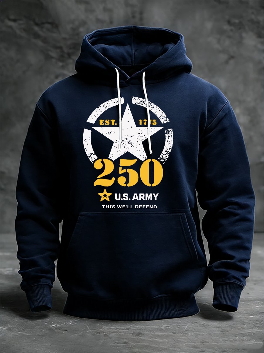 US Army 250th Anniversary Commemorative Logo Men's Hoodie