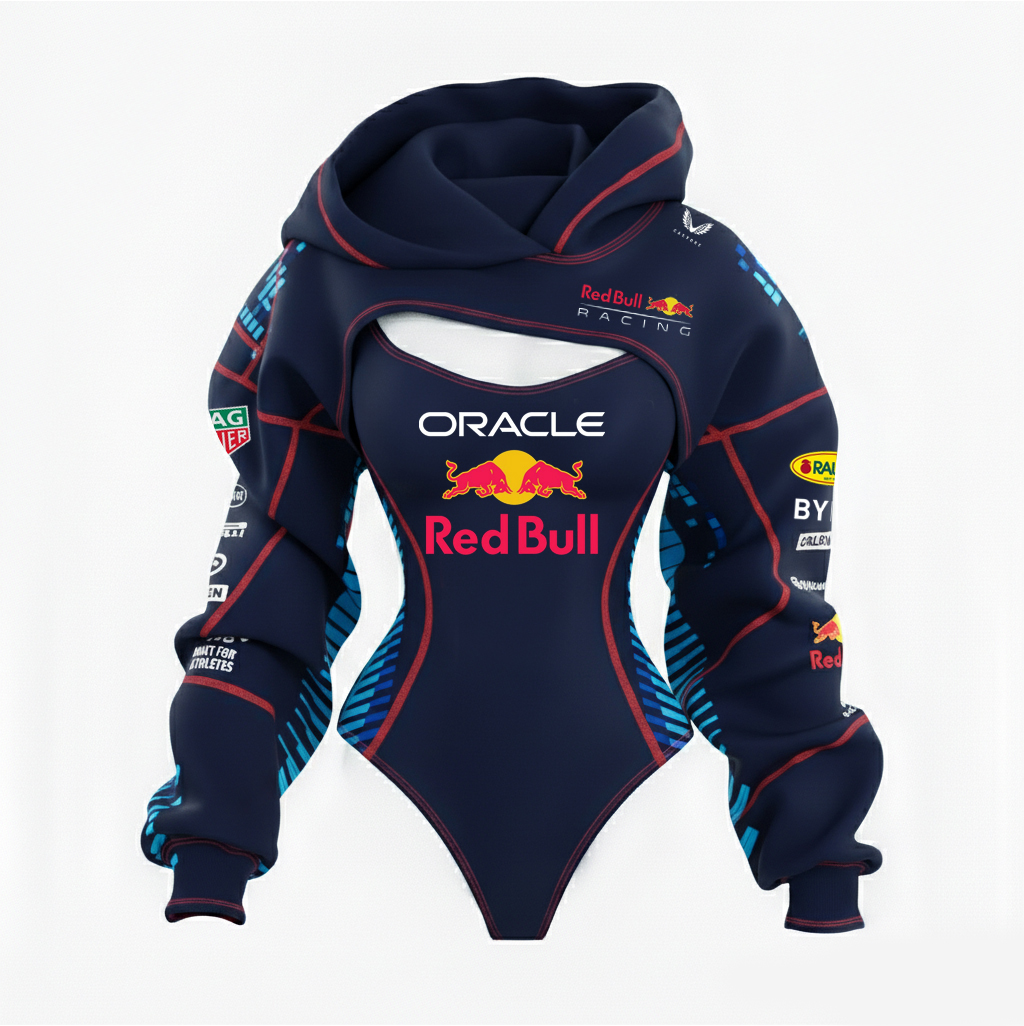 Women's Racing Team Logo Digital Print Irregular Cut Suit