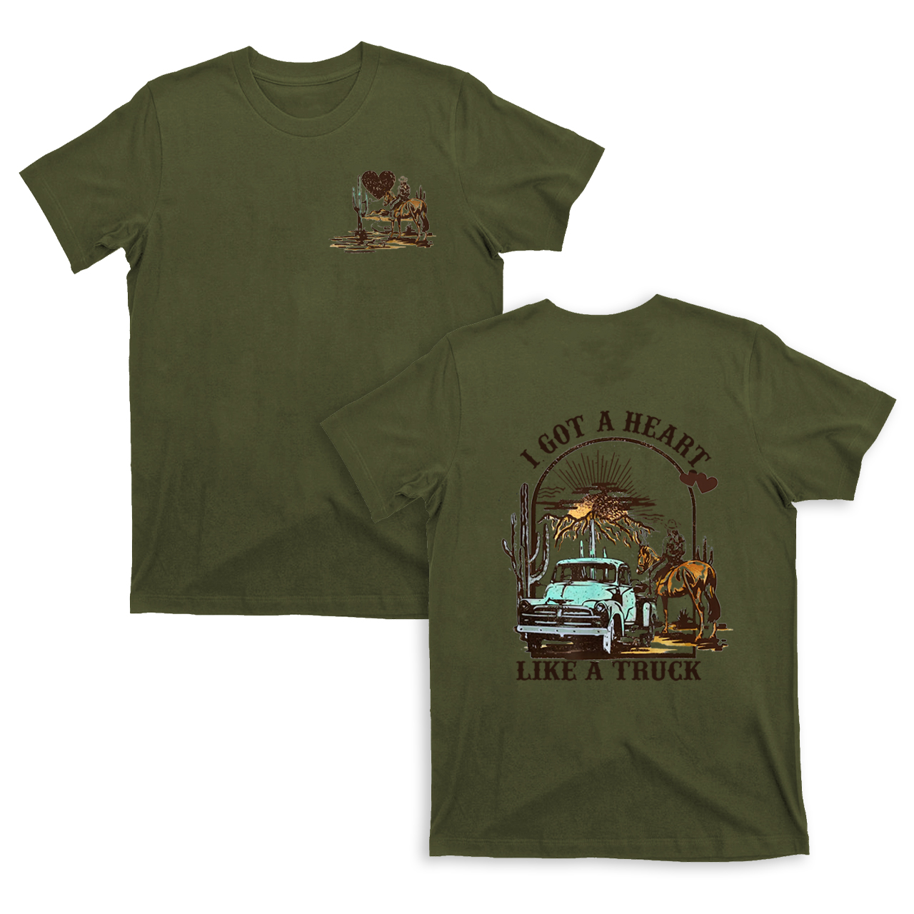 Cowboy Got Heart Like a Truck Valentine T-Shirts