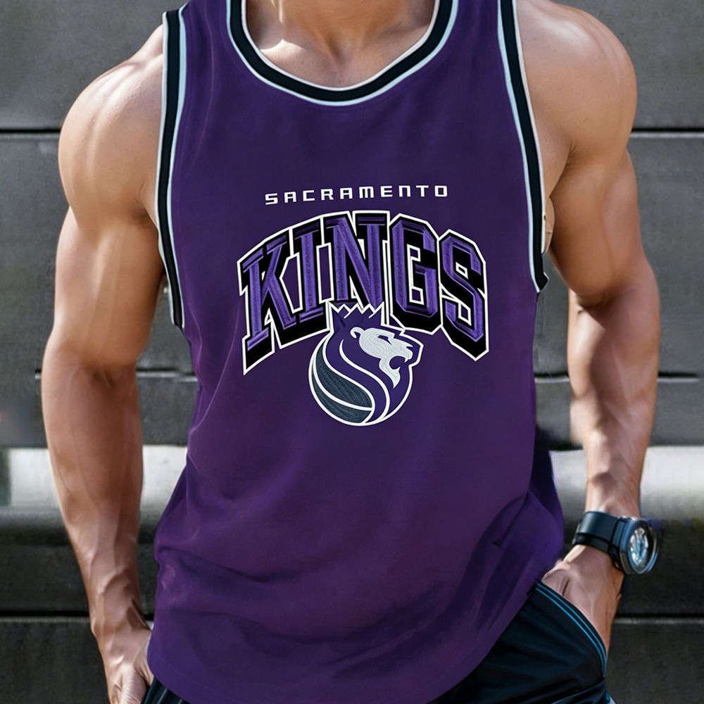 Men's Vintage Starter Sacramento Kings Team NBA Jersey Charles Barkley Basketball Tank Top 