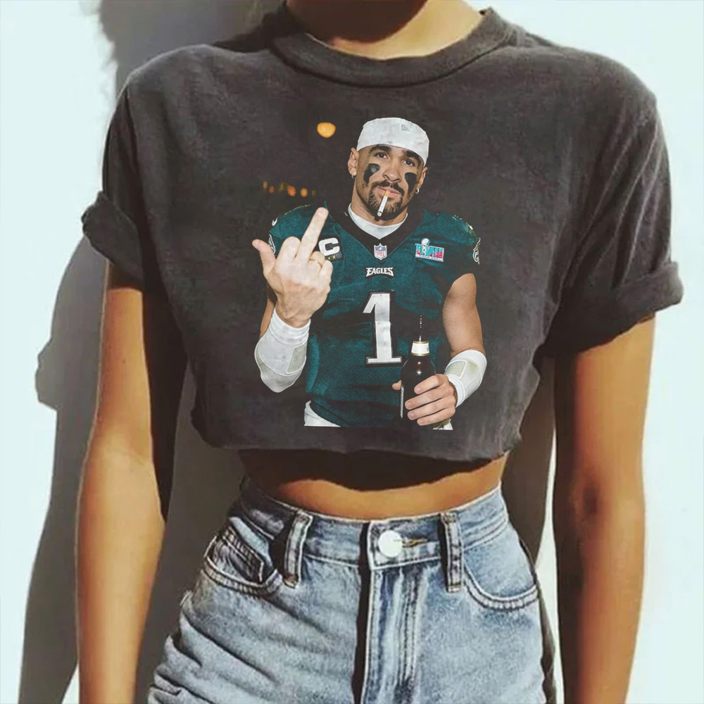 Women'S Vintage Round-Neck JALEN HURTS TEEFootball Printed Short-Sleeved T-Shirt