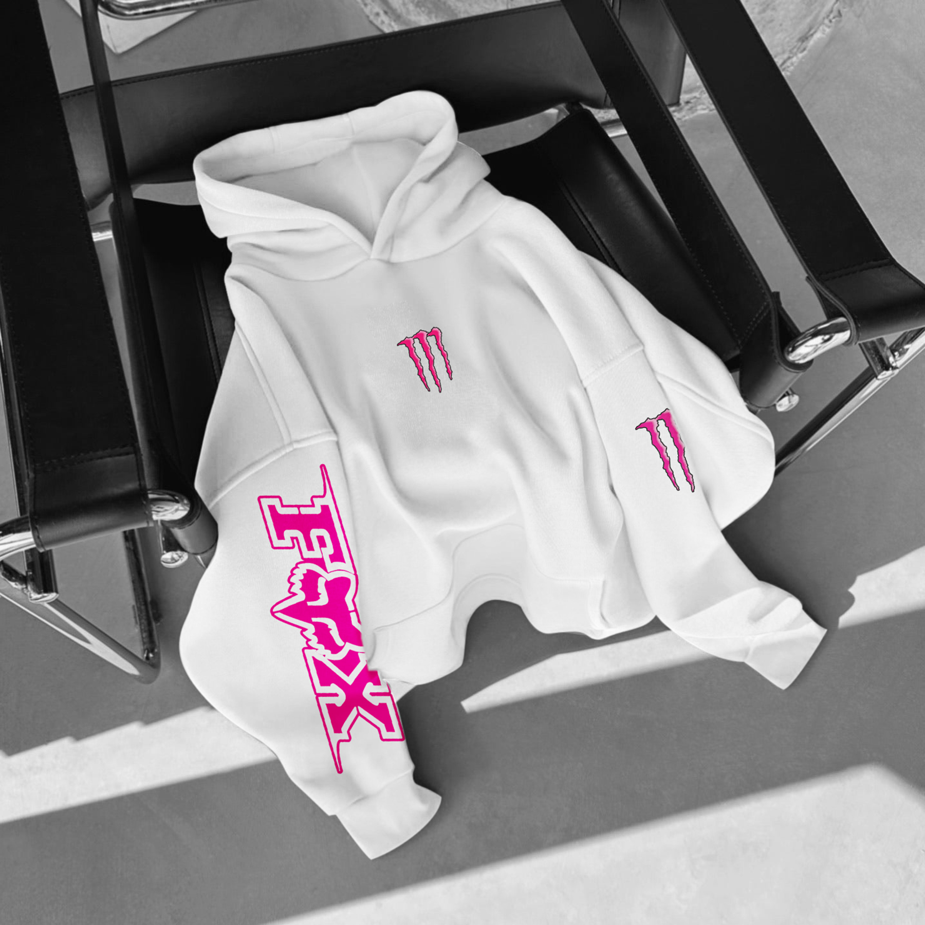 Oversize Racing Graphic Print Hoodie