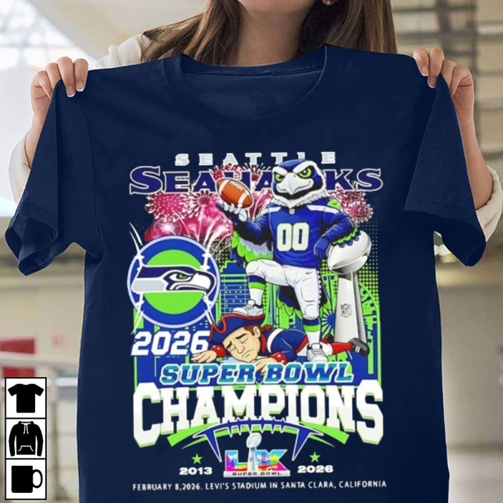Seattle Seahawks Beat Patriots 2026 Super Bowl LX Champions Sweatshirt 