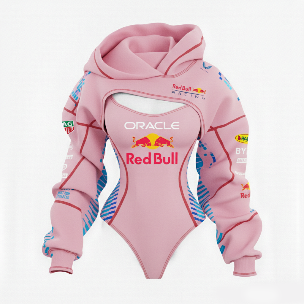 Women's Racing Team Logo Digital Print Irregular Cut Suit