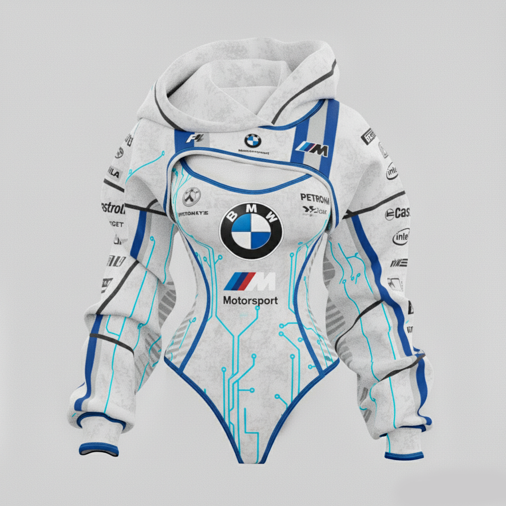 Women's Racing Team Logo Digital Print Irregular Cut Suit