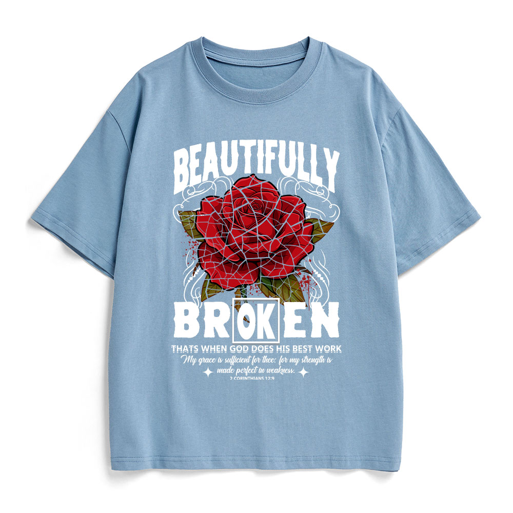 Beautifully Broken Christian Heavy Cotton T-Shirt