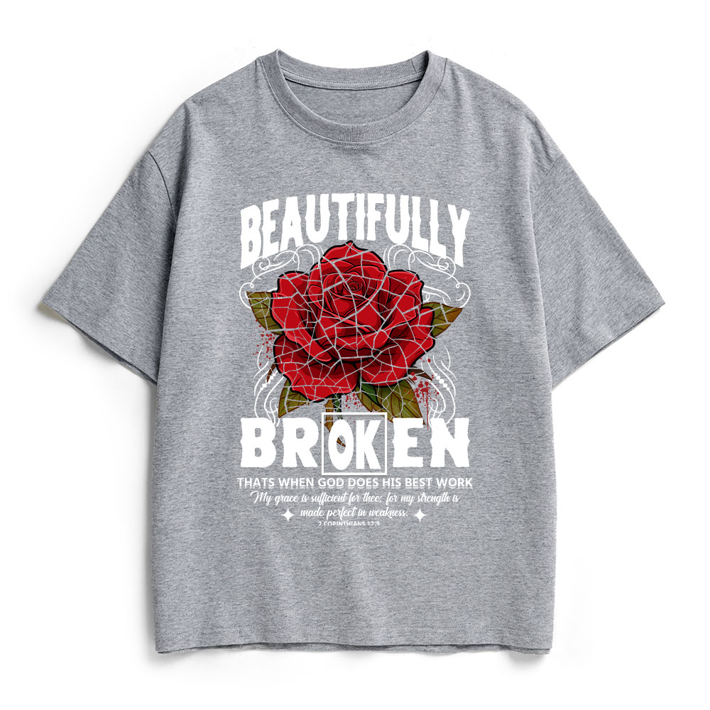 Beautifully Broken Christian Heavy Cotton T-Shirt