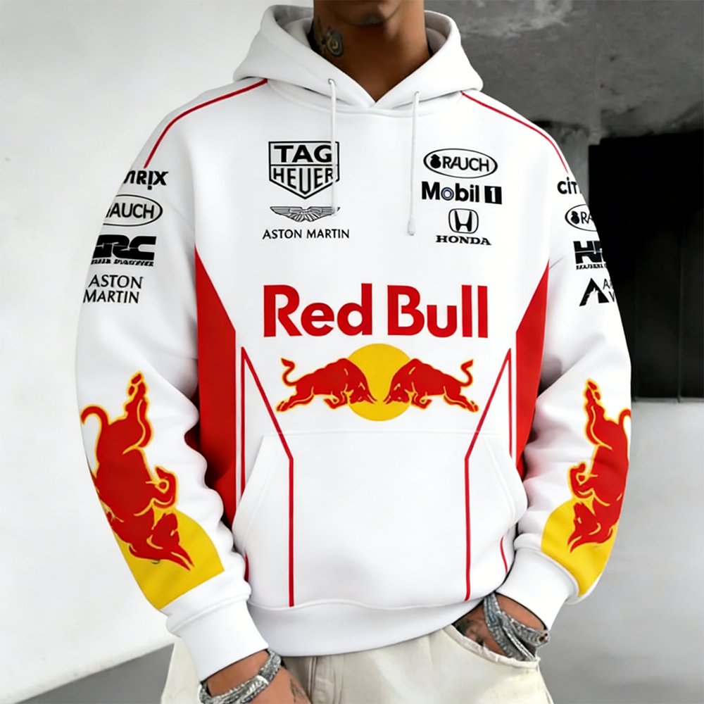 Men's Retro Racing Red Bull Hoodie