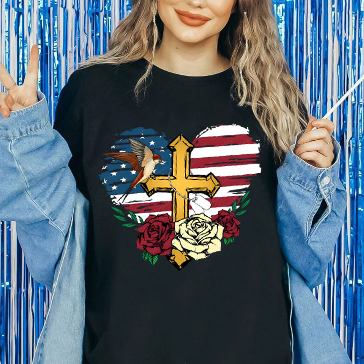 Cross And FLower Christian Classic T-Shirt