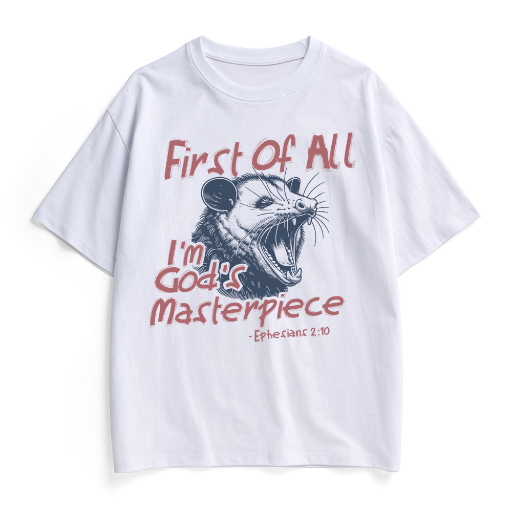 First Of All I'm God's Masterpiece Christian Heavy Cotton T-Shirt