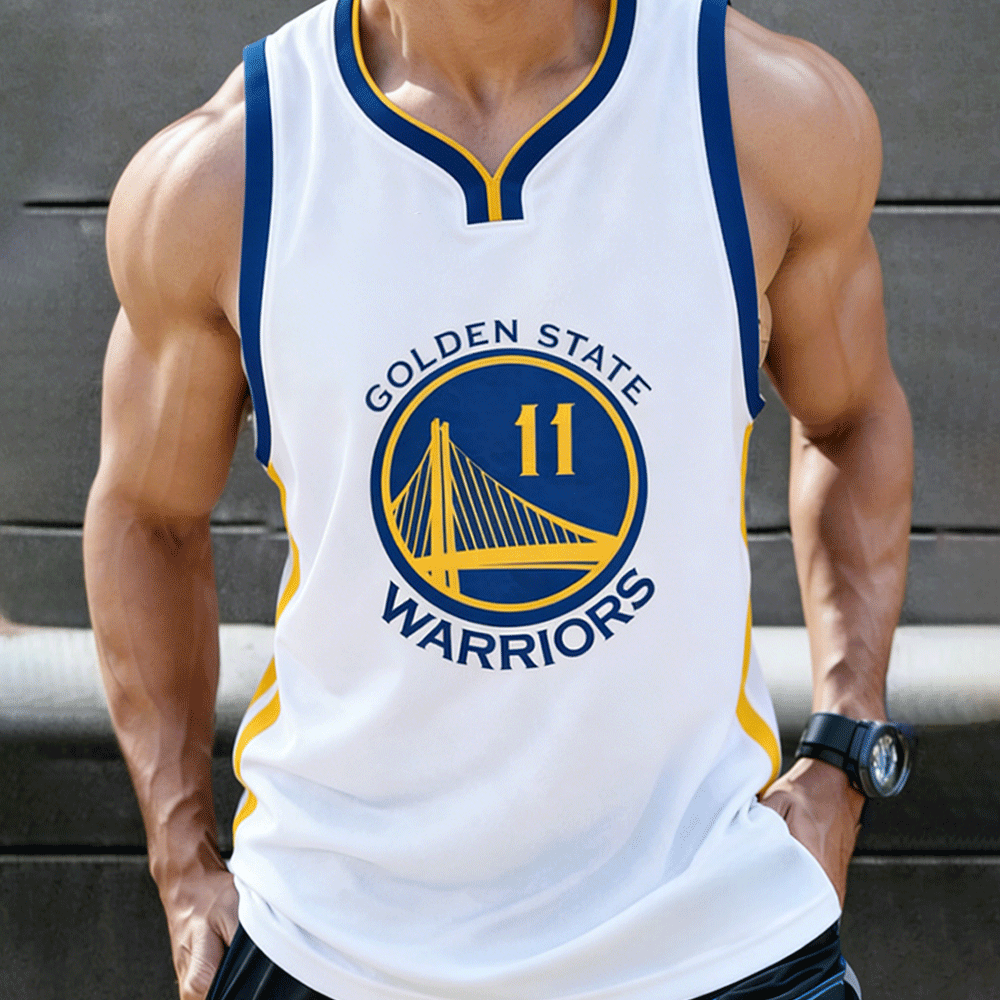 Men's Vintage Starter Golden State Warriors Team NBA Jersey Charles Barkley Basketball Tank Top 